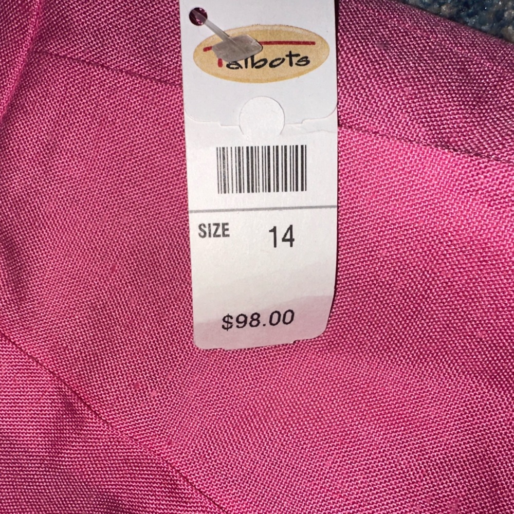 Talbots High Waist Pink Italian Linen Blend Lined Pleated Trouser Pants Size 14 - Picture 6 of 10